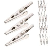 WOONEKY 100 pezzi Morsetti Coccodrillo in Nickelato Resistenti per Test Rapidi con Banana Clip Metalliche Leggere e Affidabili per Elettronica e Fai da Te