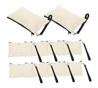 WOONEKY 10sets Trousse Tela Per Trasferimento Termico Borse Cosmetici Personalizzabili Organizer Viaggio Cerniera Per Make up e Cancelleria Colore Bianco