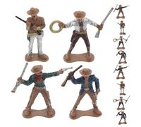 WOONEKY 12 mini statuette da cowboy in plastica, decorazioni per feste occidentali, giocattolo Western Cowboy, set per incoraggiamento educativo e interazione creativa genitore-figlio