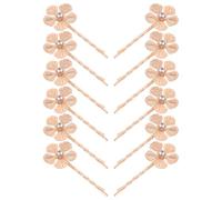 WOONEKY 12 Pezzi 12 Fermagli per Chioma Mini Fiori Dorati in Lega Robusta, Forcine Decorative per Damigelle e Spose, Accessori per Trecce e Cerimonie, Clip Sicure e Versatili per Ragazze