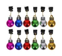 WOONEKY 12 Pezzi Clip per Barba Natalizie con Palline Colorate Lucide Decorazioni per Barba e Baffi con Mini Clip Resistenti Accessori Festa Natale Uomo per Party e Cosplay