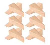 WOONEKY 12 Pezzi Fermaporta in Legno Massello 12 Pezzi, Blocchi Triangolari Antiscivolo per Porte Apertura Verso L’Esterno, Cunei Extra Lunghi Multifunzionali per Casa, Ufficio e