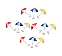 WOONEKY 12 pezzi Ombrelloni Mini Spiaggia per Casa Bambole Decor Mini Ombrellino Sole Rosso Blu Giallo Accessori Micro Paesaggio Resina