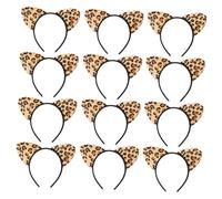 WOONEKY 12pezzi Cerchietto Per Cosplay Con Orecchie Stile Leopardato Per Feste e Halloween Accessorio Creativo Per Costumi e Decorazioni Party