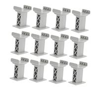 WOONEKY 15 Pezzi Supporti Plastica per Ponte Ferroviario Multilivello Componenti per Binari Compatibili con Tutti i Marchi Blocchi Elevatori Stabili per Giochi Trenini e Tavoli