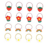 WOONEKY 16 Pezzi Di Accessori Per Fasce Per A Forma Di Frutta Fasce Per A Forma Di Cartone Animato Per Ragazze Elastici Per Versatili Per L'uso Quotidiano E Per Eventi Speciali