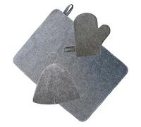 WOONEKY 1set Cappello Guanto e Cuscinetto Per Sauna Accessori Sauna Riusabili Feltro Per Bagno e Relax Adatti Viaggi e Uso Quotidiano Comodi e Leggeri Per Donne e Famiglie