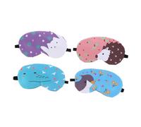WOONEKY 1set Maschera Per Occhi Cartoon Con Compressa Fredda Da Diverse Colorazioni Gatto Coccodrillo Uccellino Riccio Color Copriocchi Leggero e Comodo Per Sonno e Viaggi