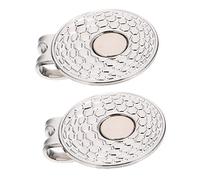 WOONEKY 2 Clip per Cappello Golf Resistente e Durevole Marcatori per Palline con Incisione Accessori Eleganti per Golfisti Facile Fissare e Non Cade per Giocatori e Appassionati