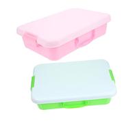 WOONEKY 2 Contenitore Sensory Bin per Sabbiera Portatile in Plastica Resistente con Manico per Giochi Indoor e Outdoor e Organizzazione Giochi