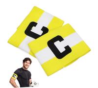WOONEKY 2 Fasce Calcio Elastiche C Band Nylon Colori Giallo e Braccialetti Sportivi Leader Visibili e Comodi con Chiusura Hook And Loop per Giocatori Football