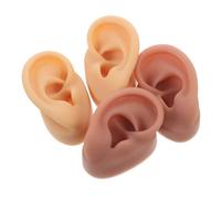 WOONEKY 2 Paia Modelli Orecchio Silicone Flessibile per Pratica Piercing e Esposizione Gioielli Realistici per Addestramento e Display