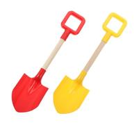 WOONEKY 2 Palette da Spiaggia per Piccole e Leggere in Materiale PP e Legno Resistente per Giochi all su Sabbia e Giardino Colori Rosso e Giallo