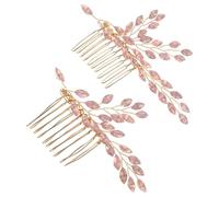 WOONEKY 2 pettini per da sposa: set elegante di pettini laterali con strass, copricapi scintillanti, accessori per da sposa per donne.