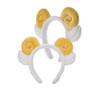 WOONEKY 2 Pezzi Adorable Sheep Horn Headband Plush Material Unique Cartoon Hair Decor For Party Cosplay And Halloween