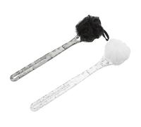 WOONEKY 2 Pezzi Bath Scrubber With Long Extendable Handle Dual-sided Exfoliating Loofah For Gentle Deep Body And Back Cleansing Unisex Shower Brush With Stylish Cracked Pattern