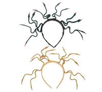 WOONEKY 2 Pezzi Cerchietto Serpente Medusa Fascia Costume Greca Donna Accessorio Testa Dorato Verde Scuro