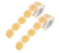 WOONEKY 2 Pezzi Etichette Adesive in Carta Kraft Naturale per Dolci e Conserve Adesivi Sigillanti Rotondi 5 CM per Prodotti Fatti in Casa Etichette per Barattoli e Confezioni Regalo