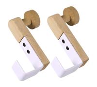 WOONEKY 2 pezzi Ganci Appendiporta in Ferro e Legno Appendiabiti da Porta per Cappelli Asciugamani e Giacche Facili da Installare e Riutilizzabili per Camera e Armadio