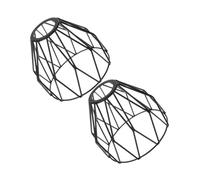 WOONEKY 2 pezzi Lampade Sospensione Vintage Paralume in Ferro Battuto Gabbia per Lampadina Design Semplice ed Elegante per Cucina Bar Ristorante