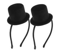 WOONEKY 2 Pezzi Mini Top Hat Headband Vintage Wedding Headpiece Small Costume Hat Clip For Women And Adjustable Fascinator For Halloween Christmas Party
