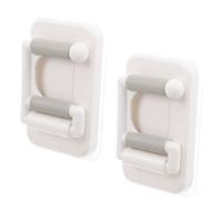 WOONEKY 2 pezzi Supporto Adesivo per Scope e Mop Porta Scopa senza Foratura per Bagno Fissaggio Ventosa su Superfici Lisce Organizzatore Pratico per Lavanderia e