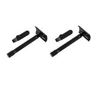 WOONEKY 2 Pz rasoio manuale shaver face razor Rasoio premium rasoi di sicurezza per uomo strumento per modellare la barba regolabarba rasoio facciale La testa è in lega di zinco Black