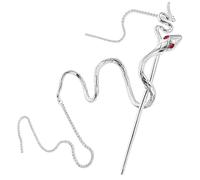 WOONEKY 2 Pz Tornante Bastoncini Per Accessori Per Ragazza Punk Fermagli Per D'epoca Serpente D'argento Fermagli Per Di Serpente Silver Metallo