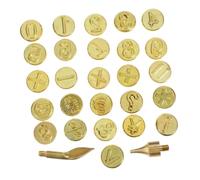 WOONEKY 2 Set Kit Punte per Pirografia in Ottone Lettere Alfabetiche per Incisione Fai da Te su Legno Strumenti Leggeri e Portatili per Marchiatura Artigianale su Vari Materiali