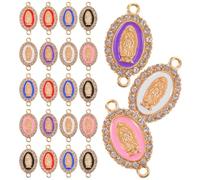 WOONEKY 24 Pezzi Ciondoli per Creazione di Gioielli in Lega Smalto, Accessori Multiforo per Braccialetti e Collane, Charms a Tema Religiosa per Artigianato Fai da Te