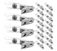 WOONEKY 250 pezzi Clip Portabadge Doppio Foro in Metallo con Cinturino Trasparente in PVC Resistente per Supporto Tessere Identificative Compatibili con Vari Porta Badge e Lanyard per