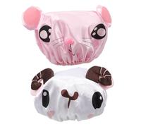 WOONEKY 2pezzi Cuffia Doccia Doppio Per Ragazzo Ragazza Realizzata Materiali Elastici e Duraturi Design Divertente Cartoni Animati Leggera e Adatta Per Bagno e Riutilizzabile