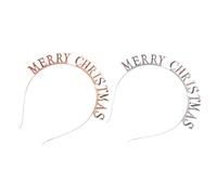 WOONEKY 2pezzi Fasce per Capelli Natalizie Cerchietto Lettere Cerchietto per Capelli Corona in Lega