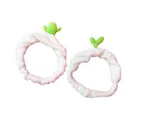 WOONEKY 2pezzi Fasce Per Lavaggio Cerchietti Elasticizzati Per Makeup e Spa Cactus Fagiolino Accessori Comodi e Colorati Per e Ragazza