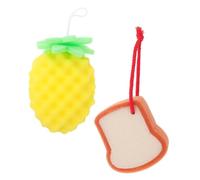 WOONEKY 2pezzi Spugne Colorate Per Bagno Scrubber Per e Massaggio Pineapple e Bread Per Doccia Rinfrescante e Esfoliante Accessori Per Personale