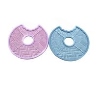 WOONEKY 2pezzi Tappetino Pulisci Pennelli Make up in Silicone Tappetino Per Pulizia Pennelli Da Trucco Tampone Per Pulizia Trucco Strumento Per Strumento Cosmetico