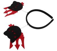 WOONEKY 3 Pezzi Fasce per Capelli Gatto Nero Halloween con Molla Accessori Costume Cosplay Spettro Cerchietti Neri per Festa Mascherata Donna