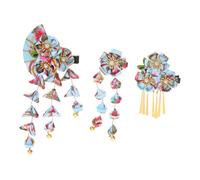 WOONEKY 3 Pezzi Hair Barrettes For Japanese Floral Hair Clips With Elegant Tassels Inspired By Japanese Culture For Kimono Hanfu Costume Matching