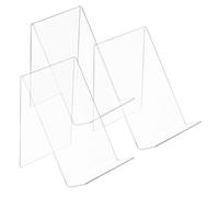 WOONEKY 3 Pezzi Supporti Espositivi in Acrilico per Libri Riviste e Brochure Stand Display Resistente e Facile per Ufficio e Casa