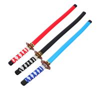 WOONEKY 3 Spade Giapponesi per Giocattoli Cosplay Anime Spade Leggere e Sicure per Feste e Compleanni Colori Rosso Blu Nero
