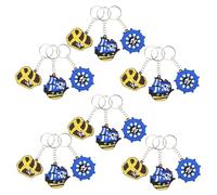 WOONEKY 30 Pirate Party Favor Keychains Soft PVC Bag Charms For Backpack Tote Accessories Summer Classroom Prizes