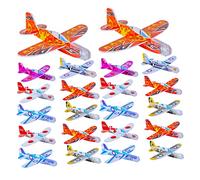WOONEKY 32 Giocattoli Aerei Schiuma Colorati per Aeroplanini da Facile da Giocare per Compleanni e Feste