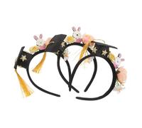 WOONEKY 3pezzi Fascia Per Cappello Laurea Copricapo Per Costume Laureato Per Eventi Di Laurea Giochi Di Ruolo e Feste Di Natale Leggero Confortevole e Design Versatile Per Migliorare Stile