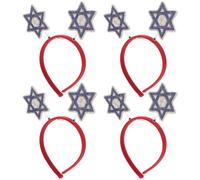 WOONEKY 4 Fasce per Chioma Hanukkah con Stelle di David a Sei Punte, Cerchietti per Feste Pasqua e Adulti, Accessori Fotografici Festivi Delicati Sul Capelluto, Presa Sicura e Uso
