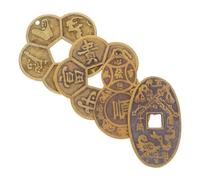 WOONEKY 4 Monete divinatorie Cinesi: Monete in Ottone Feng Shui per divinazione e predizione del - Oggetti di Scena Feng Shui in Stile Antico per Salute e ricchezza