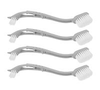 WOONEKY 4 pezzi di spazzola per escrementi di uccelli: spazzola a doppia testa per gabbie di uccelli - strumento ergonomico con manico lungo per gabbie di pappagalli, cucce e trespoli