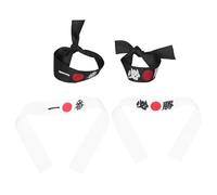 WOONEKY 4 Pezzi Fasce da Testa Giapponesi per Sushi e Karate Uomo Hachimaki Non Scivolanti Elastici e Resistenti per Cucina Allenamento Yoga e Taekwondo Stile Ninja Tradizionale Bushido