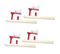 WOONEKY 4 pezzi Giocattolo da Soffiare Palline Galleggianti in Legno per Educativo per Controllo del Respiro e Allenamento Muscoli Facciali per Feste e Attività Familiari Pratico e Facile