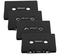 WOONEKY 4 Pezzi Nastro per Cassette Audio Vuote Nero, Materiale Plastico, Adatto a Decorazioni Fai da Te e Mani Creative in Casa