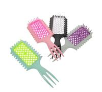 WOONEKY 4 Pezzi Pettini per Capelli Ricci Antistatici Spazzole Massaggianti Rete Forata Pettine Portatile per Districare e Modellare Capelli Ricci e Lisci Uso Bagnato e Asciutto Scalp Care